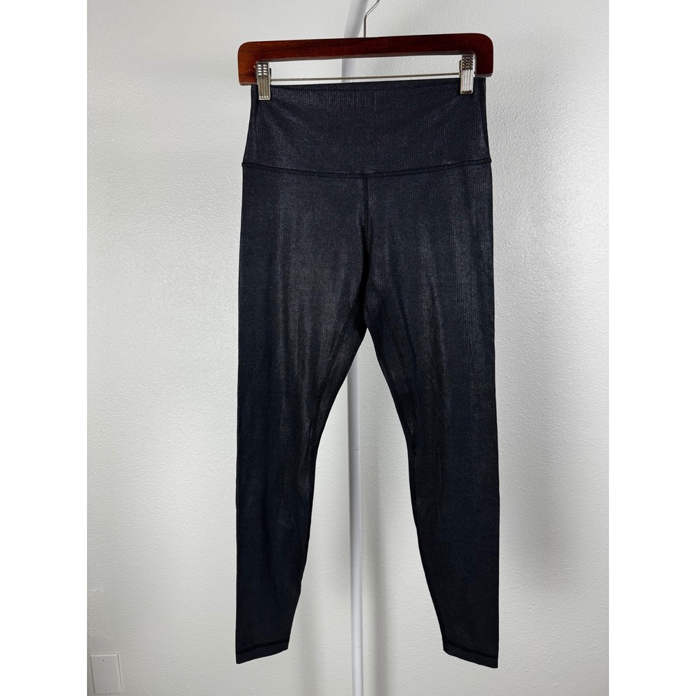 Lululemon Align High Rise Ribbed Pant Legging 28 Black LW5GDNS Size 8